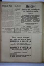 Página do jornal O Nordeste de março de 1944