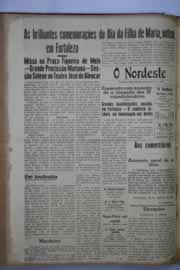 Página do jornal O Nordeste de agosto de 1945