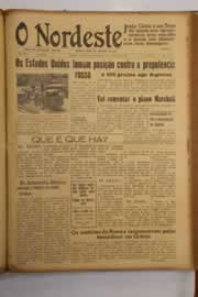 Página do jornal O Nordeste de setembro de 1947