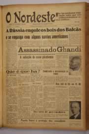 Página do jornal O Nordeste de janeiro de 1948