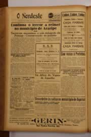 Página do jornal O Nordeste de abril de 1948