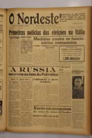 Página do jornal O Nordeste de abril de 1948