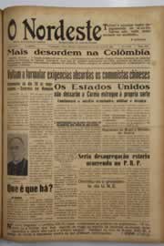 Página do jornal O Nordeste de abril de 1949