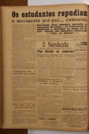Página do jornal O Nordeste de abril de 1949