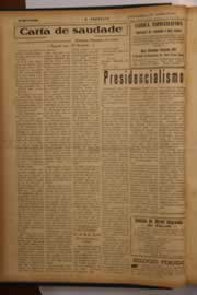 Página do jornal O Nordeste de janeiro de 1950