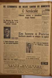 Página do jornal O Nordeste de setembro de 1950