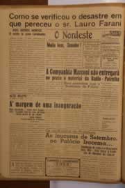 Página do jornal O Nordeste de setembro de 1950