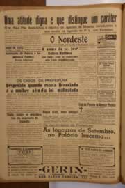 Página do jornal O Nordeste de setembro de 1950