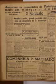 Página do jornal O Nordeste de setembro de 1950