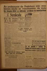 Página do jornal O Nordeste de outubro de 1950