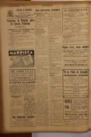 Página do jornal O Nordeste de outubro de 1950