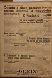 Página do jornal O Nordeste de fevereiro de 1951