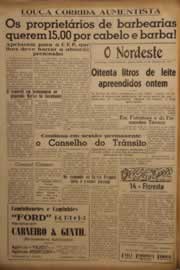 Página do jornal O Nordeste de janeiro de 1952