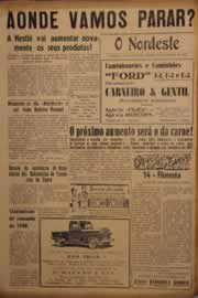 Página do jornal O Nordeste de janeiro de 1952
