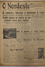 Página do jornal O Nordeste de janeiro de 1952