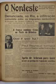 Página do jornal O Nordeste de março de 1952