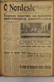 Página do jornal O Nordeste de abril de 1952
