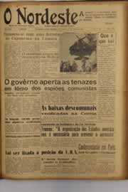 Página do jornal O Nordeste de abril de 1952