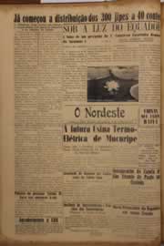 Página do jornal O Nordeste de julho de 1952