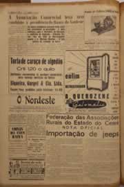 Página do jornal O Nordeste de julho de 1952