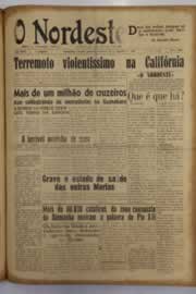 Página do jornal O Nordeste de agosto de 1952