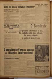 Página do jornal O Nordeste de agosto de 1952