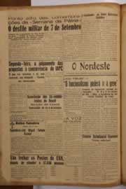 Página do jornal O Nordeste de setembro de 1952