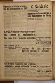 Página do jornal O Nordeste de setembro de 1952
