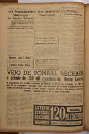 Página do jornal O Nordeste de outubro de 1952