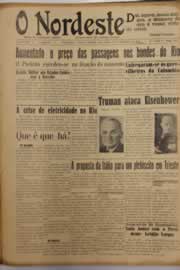 Página do jornal O Nordeste de setembro de 1953
