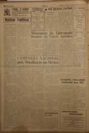 Página do jornal O Nordeste de novembro de 1953
