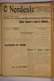 Página do jornal O Nordeste de abril de 1954