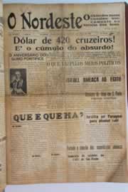 Página do jornal O Nordeste de março de 1955