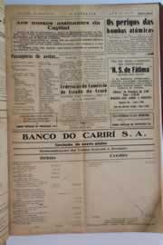 Página do jornal O Nordeste de março de 1955