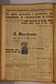 Página do jornal O Nordeste de setembro de 1955
