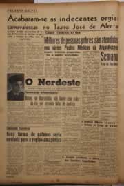 Página do jornal O Nordeste de janeiro de 1956