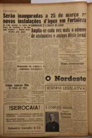 Página do jornal O Nordeste de janeiro de 1956