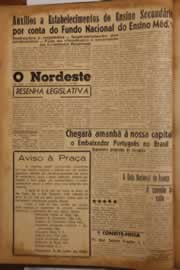 Página do jornal O Nordeste de julho de 1956