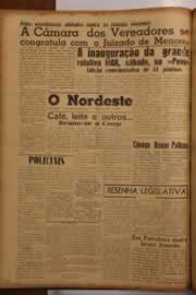 Página do jornal O Nordeste de agosto de 1956