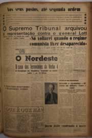 Página do jornal O Nordeste de agosto de 1956