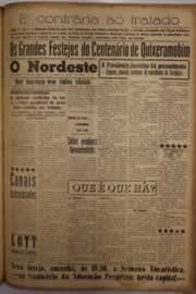 Página do jornal O Nordeste de agosto de 1956