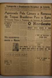 Página do jornal O Nordeste de novembro de 1956