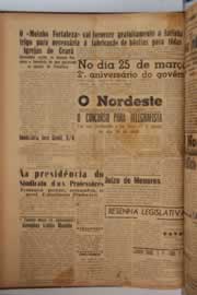 Página do jornal O Nordeste de março de 1957