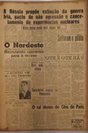 Página do jornal O Nordeste de janeiro de 1958