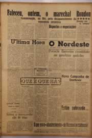 Página do jornal O Nordeste de janeiro de 1958