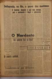 Página do jornal O Nordeste de janeiro de 1958