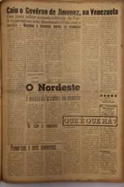 Página do jornal O Nordeste de janeiro de 1958