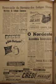 Página do jornal O Nordeste de março de 1958