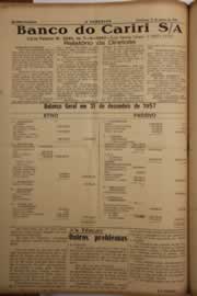 Página do jornal O Nordeste de março de 1958