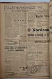 Página do jornal O Nordeste de maio de 1958